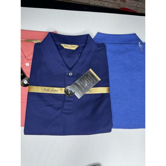 Roundtree Yorke Pima Cotton Size XL Men’s Polo Lot 3 Shirt Red Navy Pink New NWT - Picture 5 of 8
